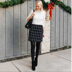 Loft windowpane wrap skirt